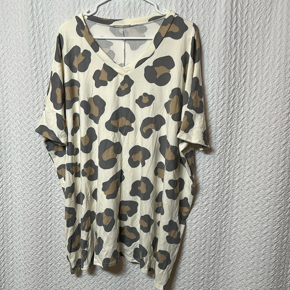 bom bom made in usa - animal print tunic top XL - Picture 1 of 6